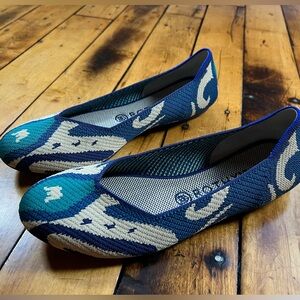Rothy's Women’s 9 Moroccan Blue Ikat The Flat Shoes Slip On Rare Discontinued